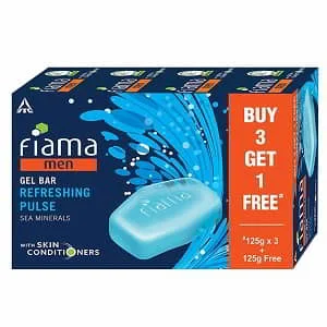 Fiama Men Refreshing Pulse Gel Bar With Sea Minerals & Skin Conditioners - Buy 3 Get 1 Free